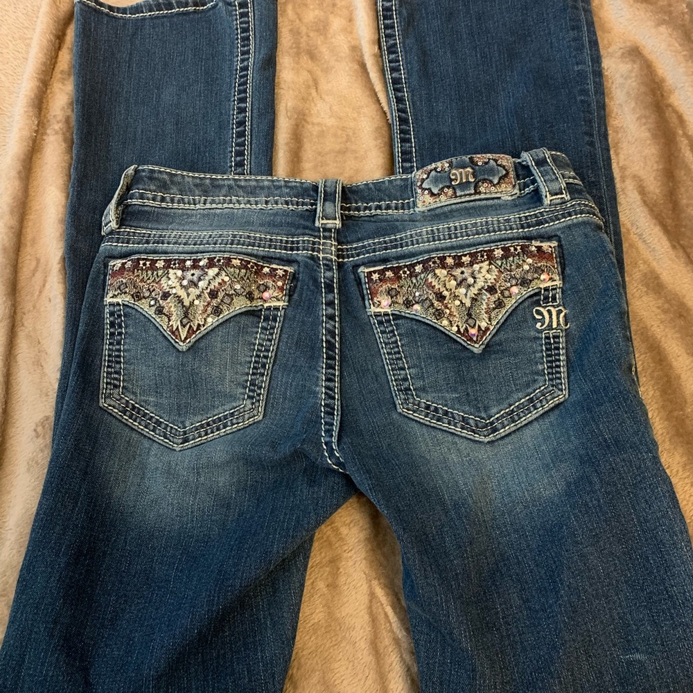 Women's Blue Embellished Jeans